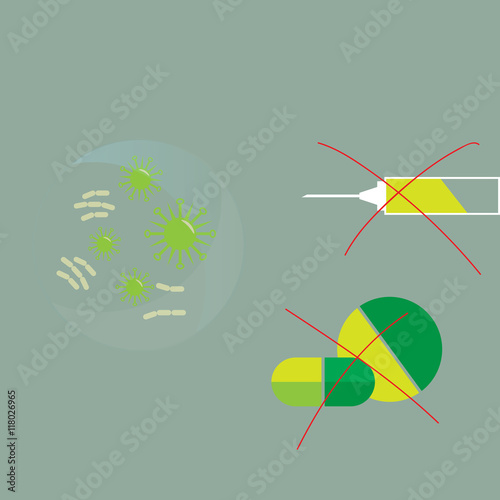 superbugs various bacteria and microbes cartoon vector illustration, Lab test for find to heal up from superbugs