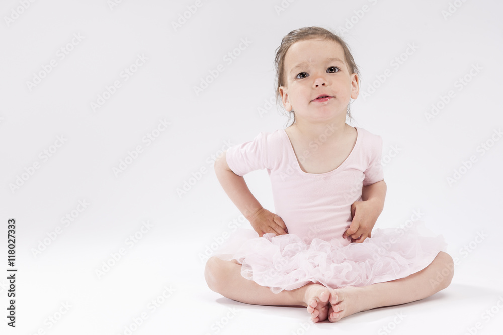 Children Concepts and Ideas. Portrait of Little Cute Caucasian Girl In Ballet Dress Children Concepts and Ideas. Portrait of Little Cute Caucasian Girl In Ballet Dress