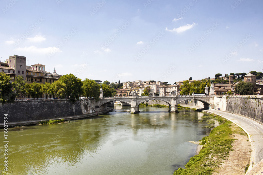 View of Tiber river in Rome
