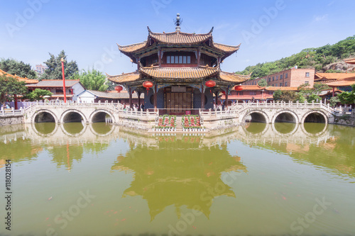 Yuantong Kunming Temple in sunny day, Kunming capital city of Yunnan, China