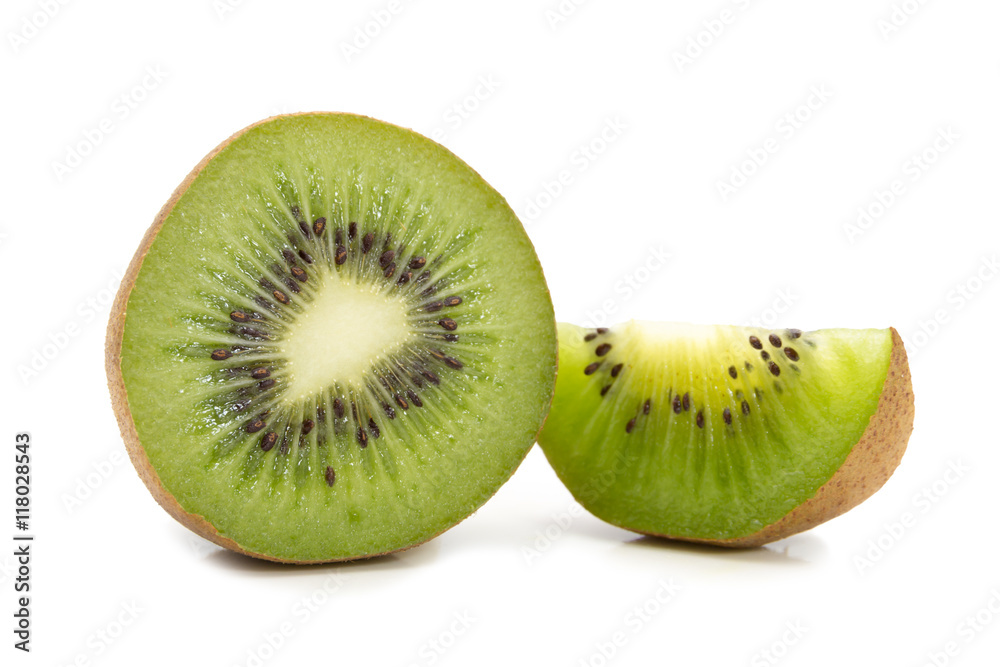Fototapeta premium Sliced kiwi fruit isolated on white background.