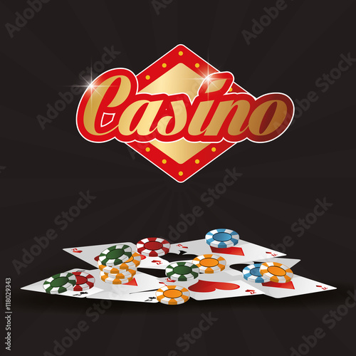 cards chips casino las vegas game icon. Colorfull illustration. Vector graphic