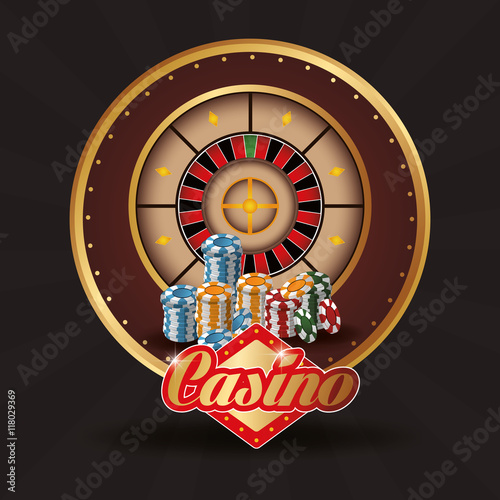 roulette chips casino las vegas game icon. Colorfull illustration. Vector graphic