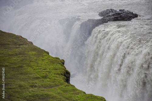 Beautiful and famous Gullfoss waterfall, Golden circle route in Iceland