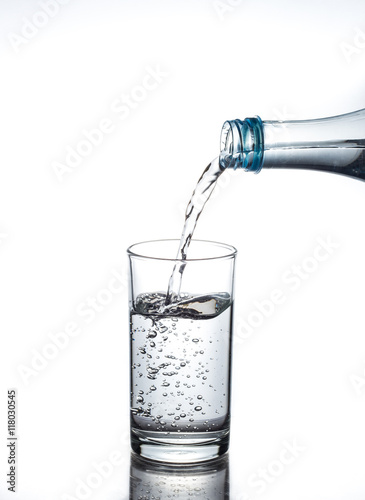 pouring water in glass
