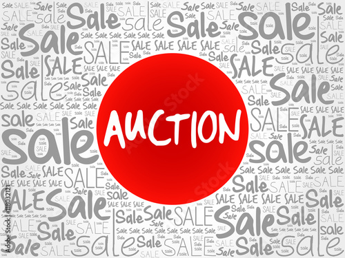 AUCTION words cloud, business concept background