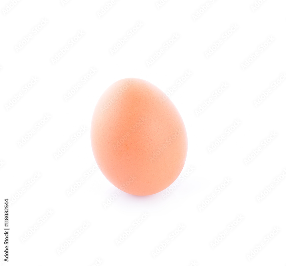 Single brown chicken egg isolated on white Single brown chicken egg isolated on white