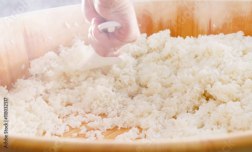 chef making sushi photo
