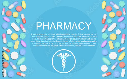 Modern Flat design Medicine pharmacy healthcare concept for web banner website, presentation, flyer and poster.