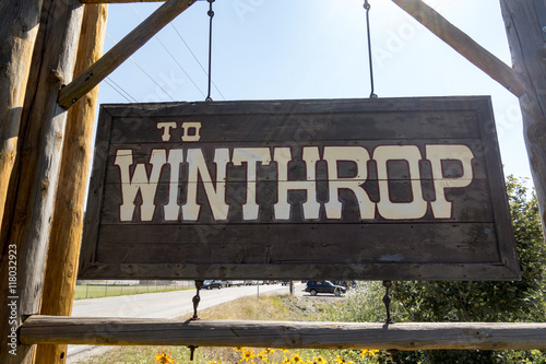 Winthrop, Washington Entrance Traffic Sign photo