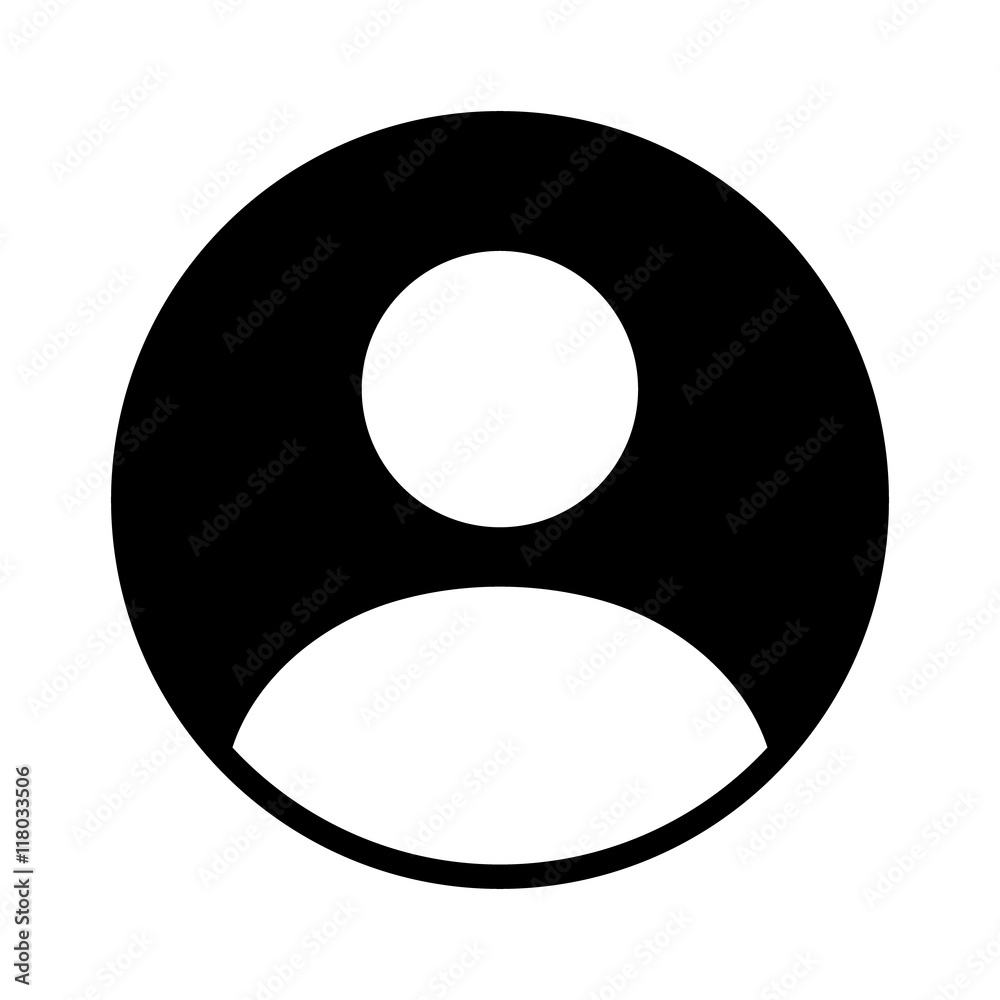 User account profile circle flat icon for apps and websites 