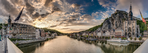 Meuse River passing through Dinant, Belgium. photo