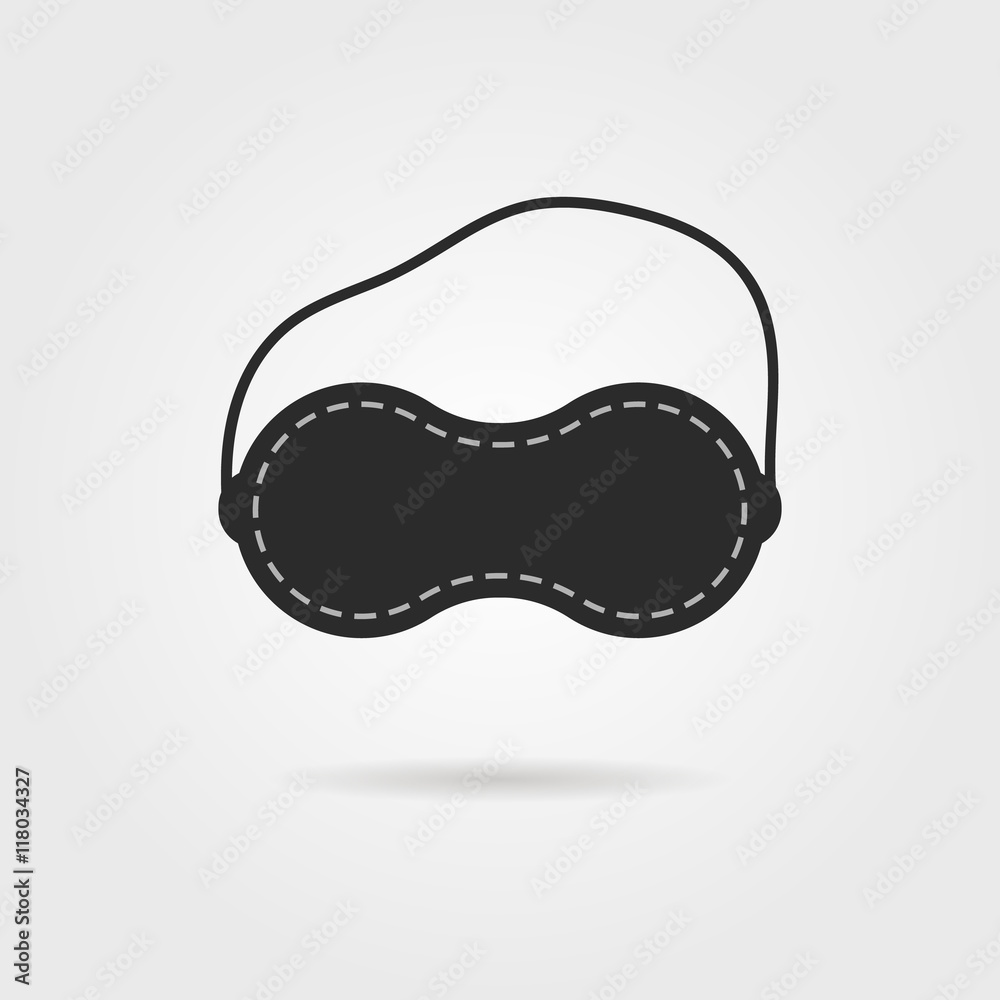 black sleep mask icon