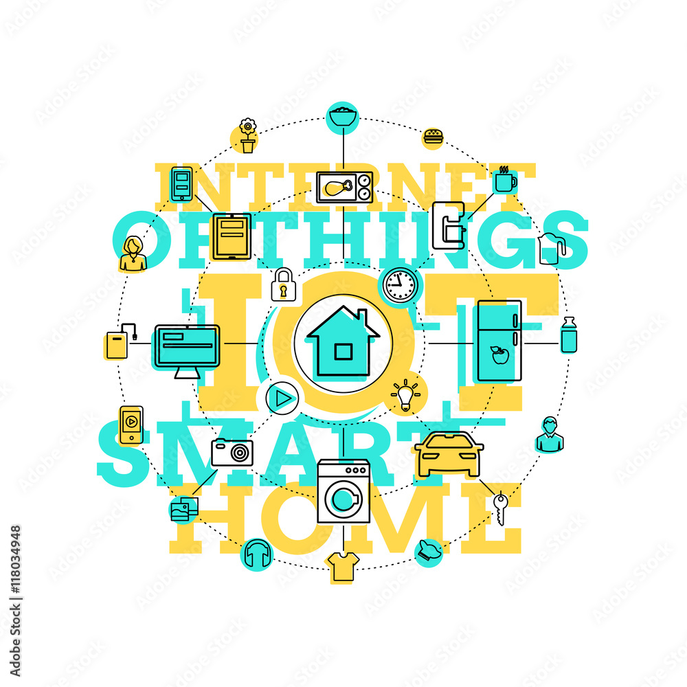 Smart Home And Internet Of Things Line Art Smart Home And Internet Of Things Line Art