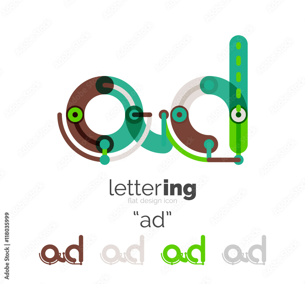 Fototapeta premium Letter logo line concept