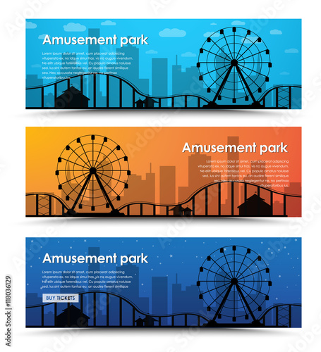 A set of banners for the amusement park