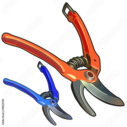 Two powerful garden shears, tool gardener