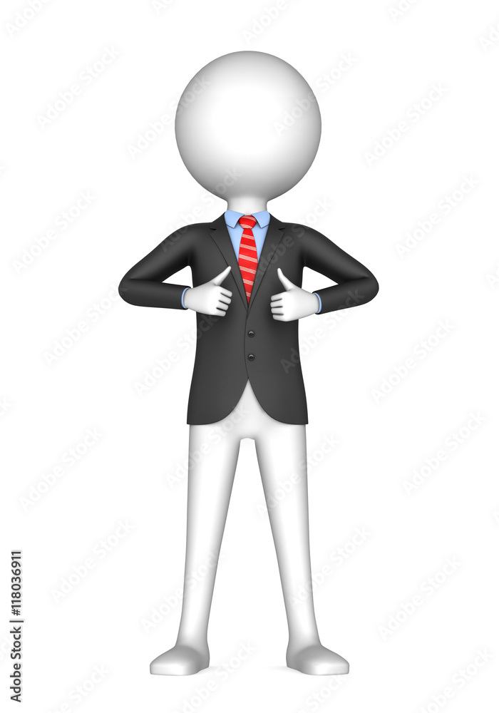 3d render businessman showing thumbs up isolated on white backgr 3d render businessman showing thumbs up isolated on white backgr