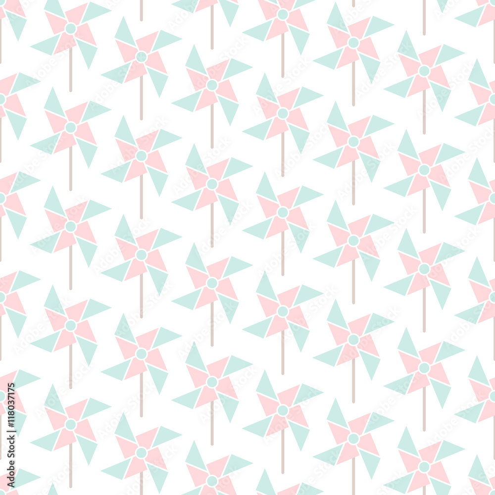 Seamless Pattern Toy Wind Wheels Retro Seamless Pattern Toy Wind Wheels Retro