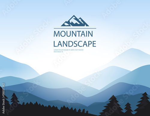 Vector background with mountains.