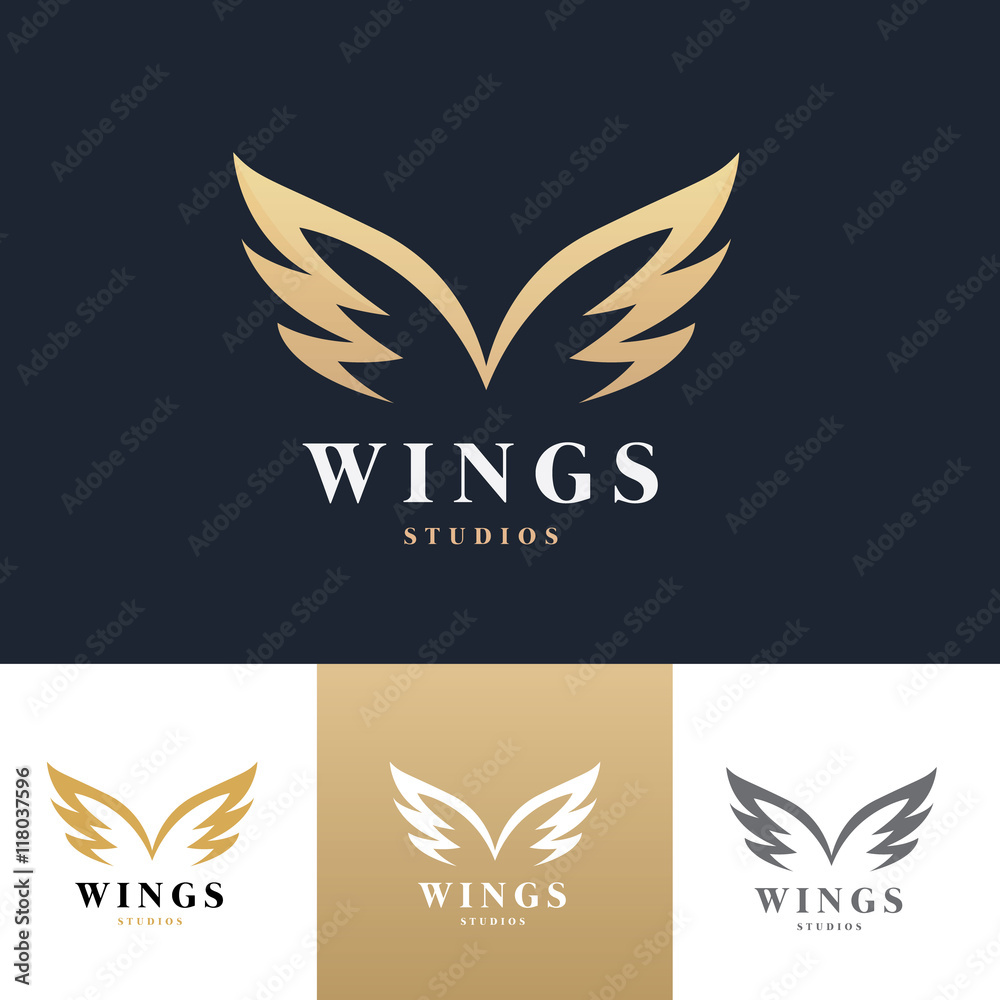 Fototapeta premium Wings Logo, Eagle wing logo,bird symbol,freedom logo, Sport logo,vector logo template.