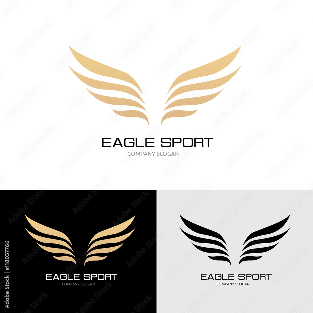 Obraz premium Wings Logo, Eagle wing logo,bird symbol,freedom logo, Sport logo,vector logo template.