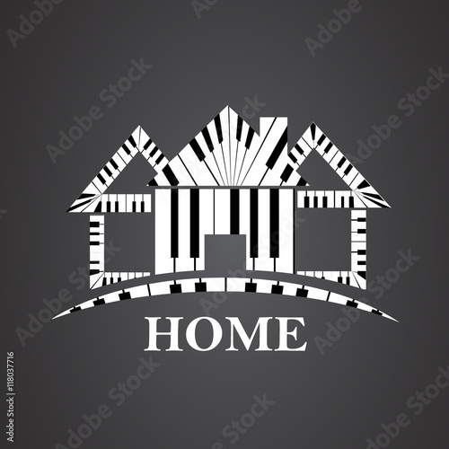 Music House Logo made from piano