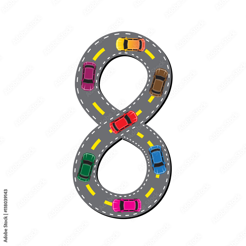 Vector design symbols of the Figures in the form of a road Vector design symbols of the Figures in the form of a road