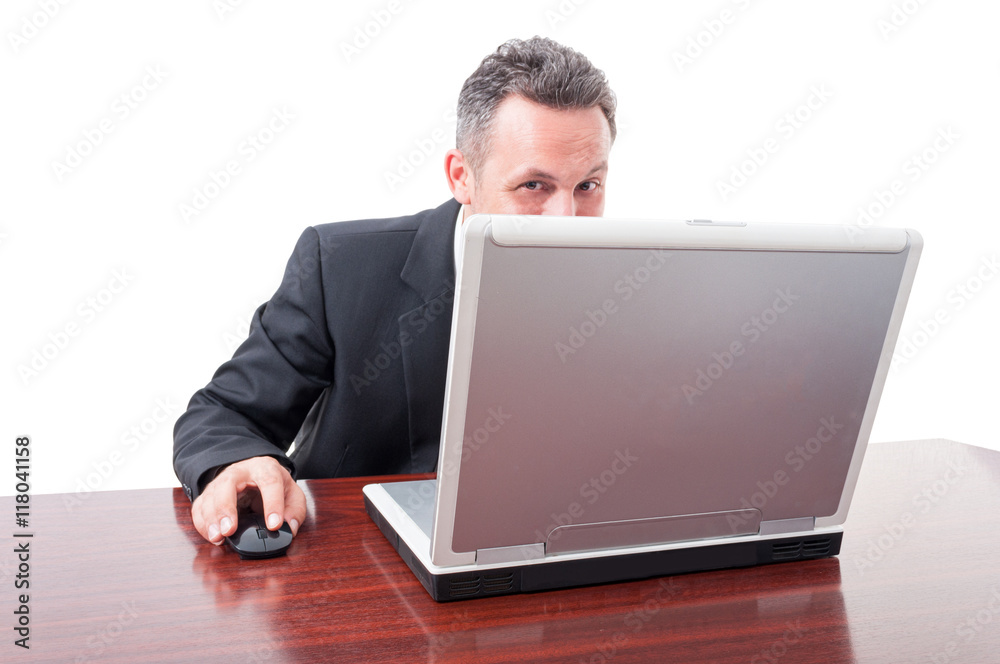 Male entrepreneur working on his computer Male entrepreneur working on his computer