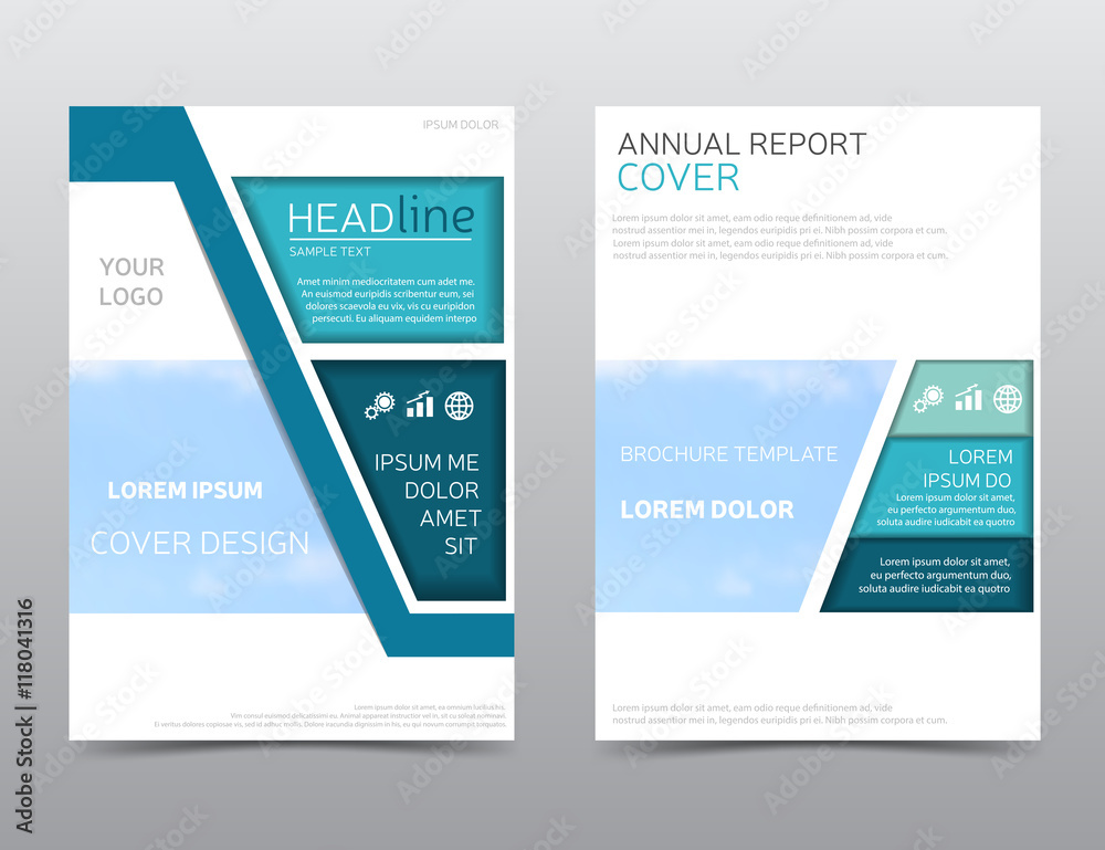 Obraz premium Brochure design, annual report. Flyer template. Vector leaflet
