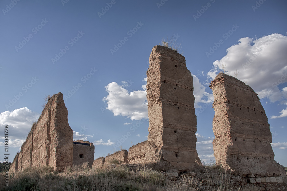 restos del castillo Mayor de Daroca en la provincia de Zaragoza, España
