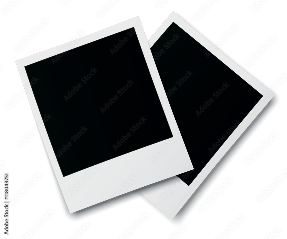 Realistic old photo frames isolated on white background. Realistic old photo frames isolated on white background.