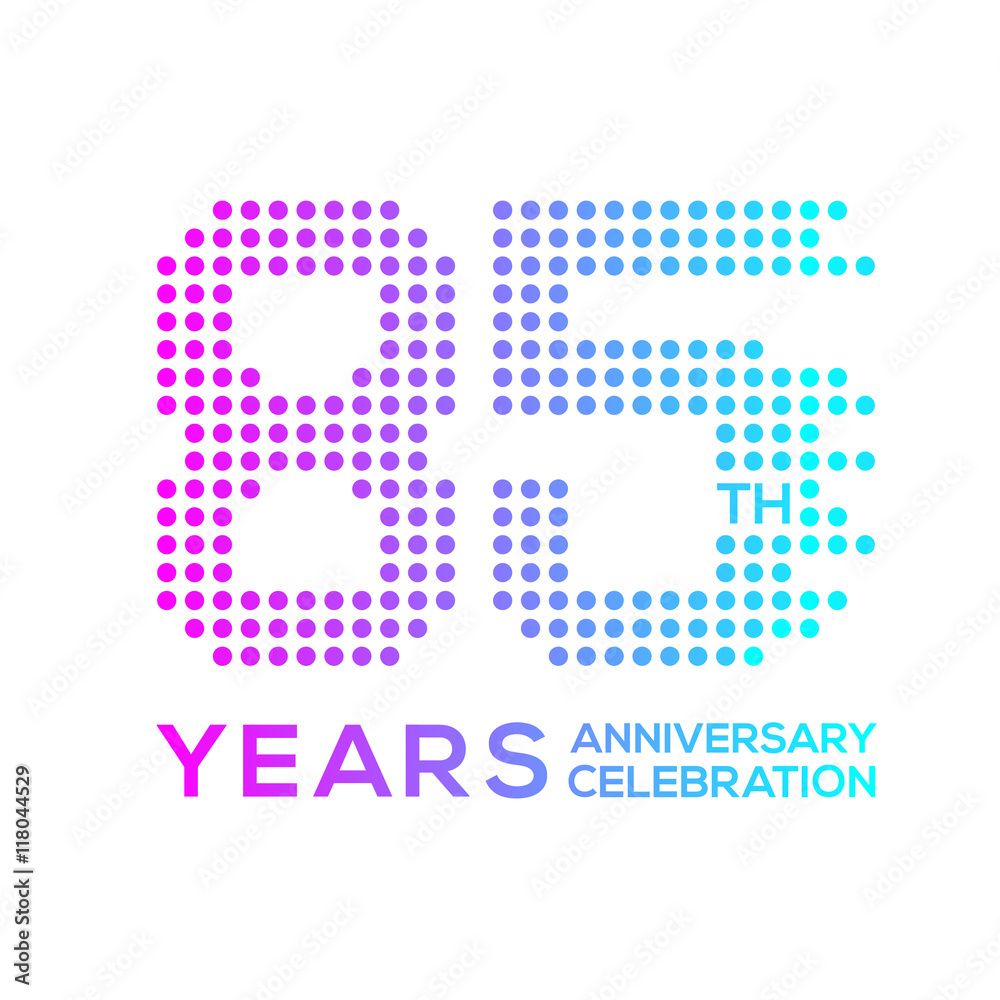 85 years anniversary with a circle,dotted,digital,technology logo 85 years anniversary with a circle,dotted,digital,technology logo