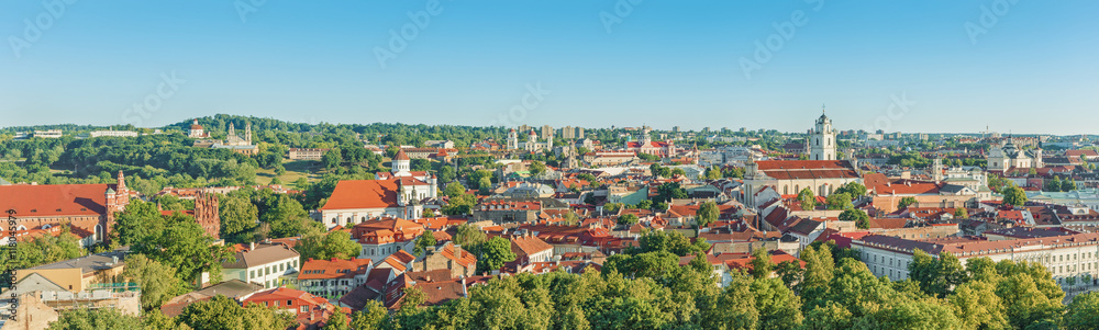 Panoramic view of the capital of Lithuania Vilnius.