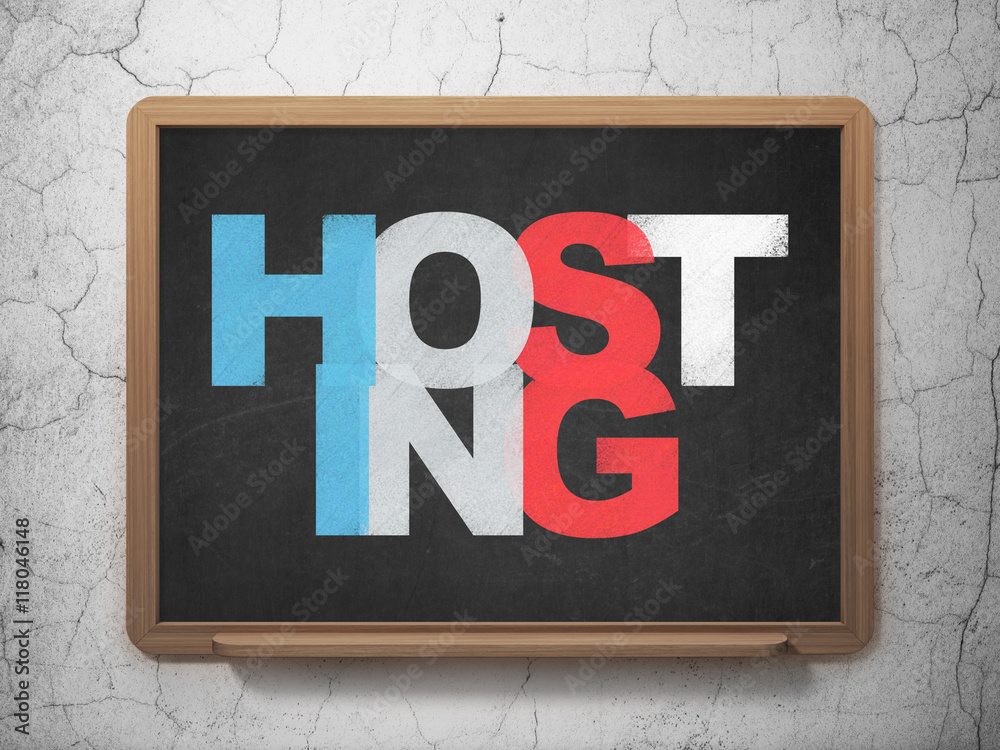 Web design concept: Hosting on School board background Web design concept: Hosting on School board background
