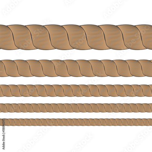 Set of Metal Cables Isolated on White Background