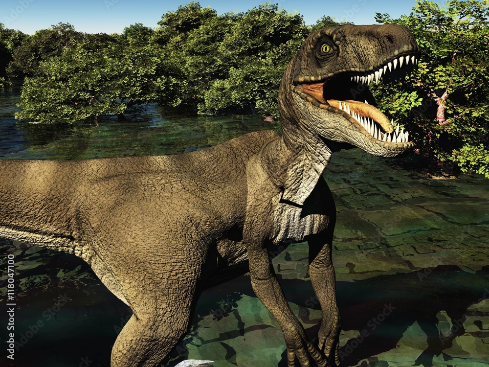 Fototapeta premium Velociraptor the dinosaur 3d rendering