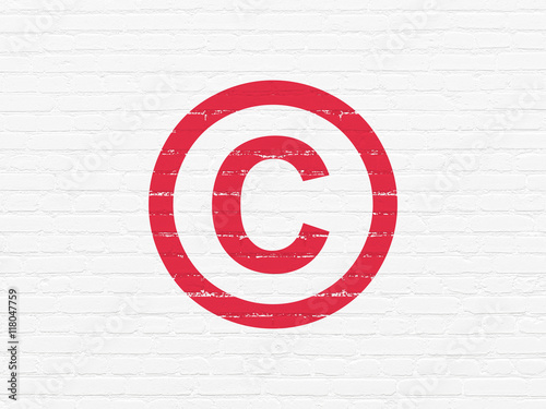 Law concept: Copyright on wall background