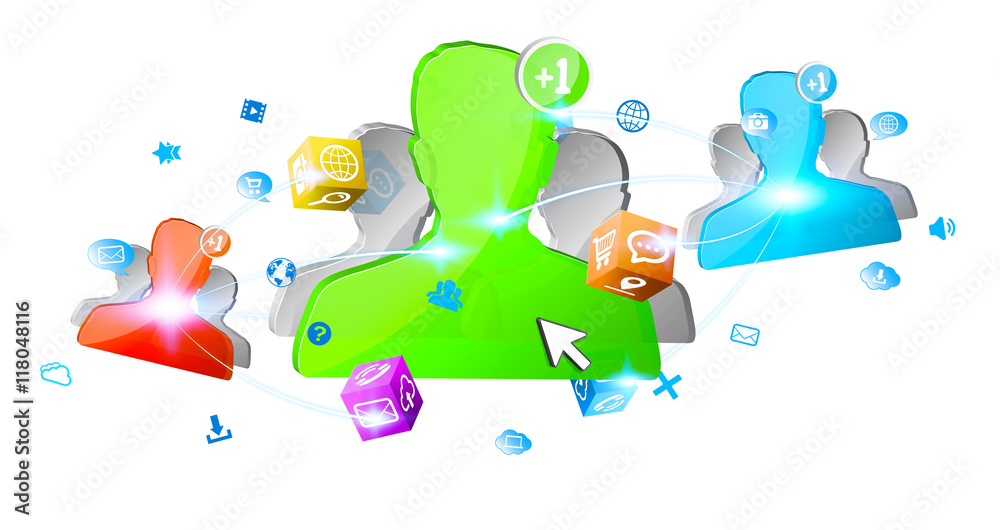 Fototapeta premium Colorful social network avatar