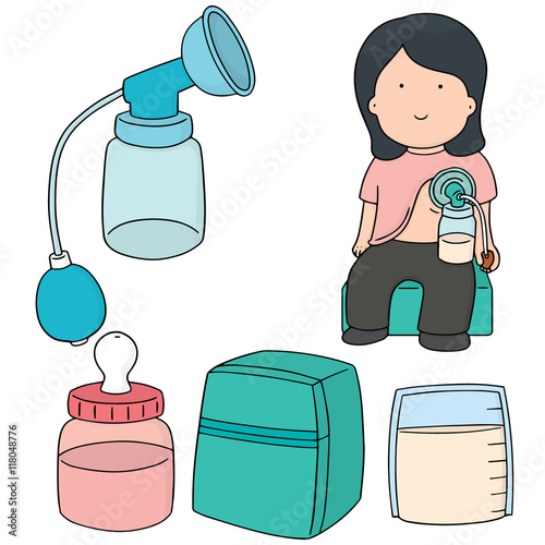 vector set of manual breast pump