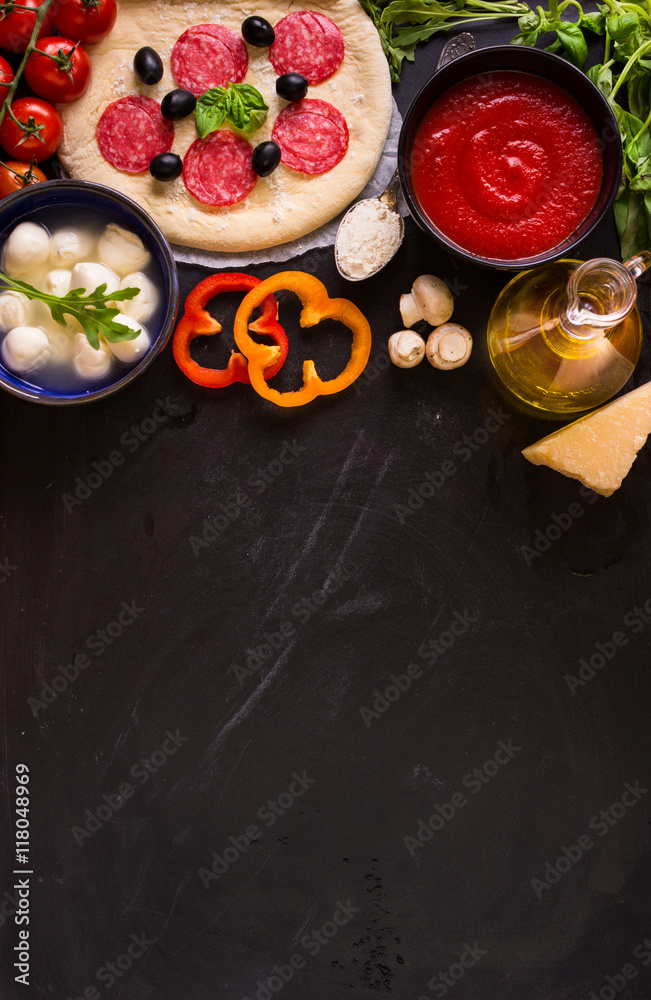 Pizza making background Pizza making background