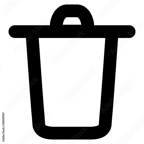 Bucket vector icon. Style is linear flat icon symbol, black color, white background.