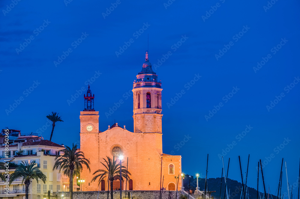 Sant Bartomeu i Santa Tecla church at Sitges, Spain