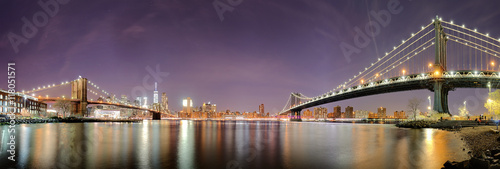 Panorama of New York City  USA skyline at night
