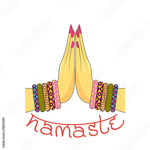 Indian greeting banner Namaste