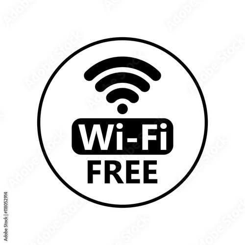 Free wifi icon. Wireless connection sticker