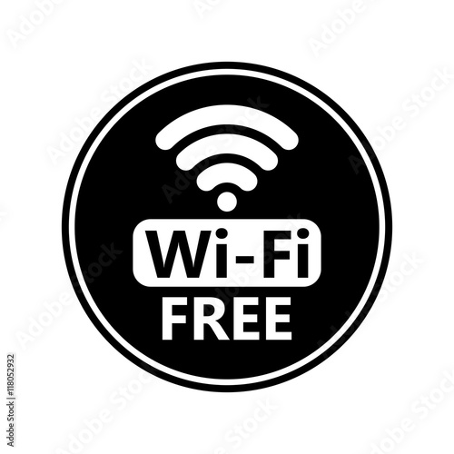 Free wifi icon. Wireless connection sticker