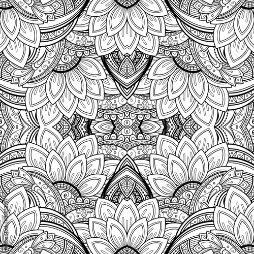 Vector Seamless Abstract Black and White Tribal Pattern