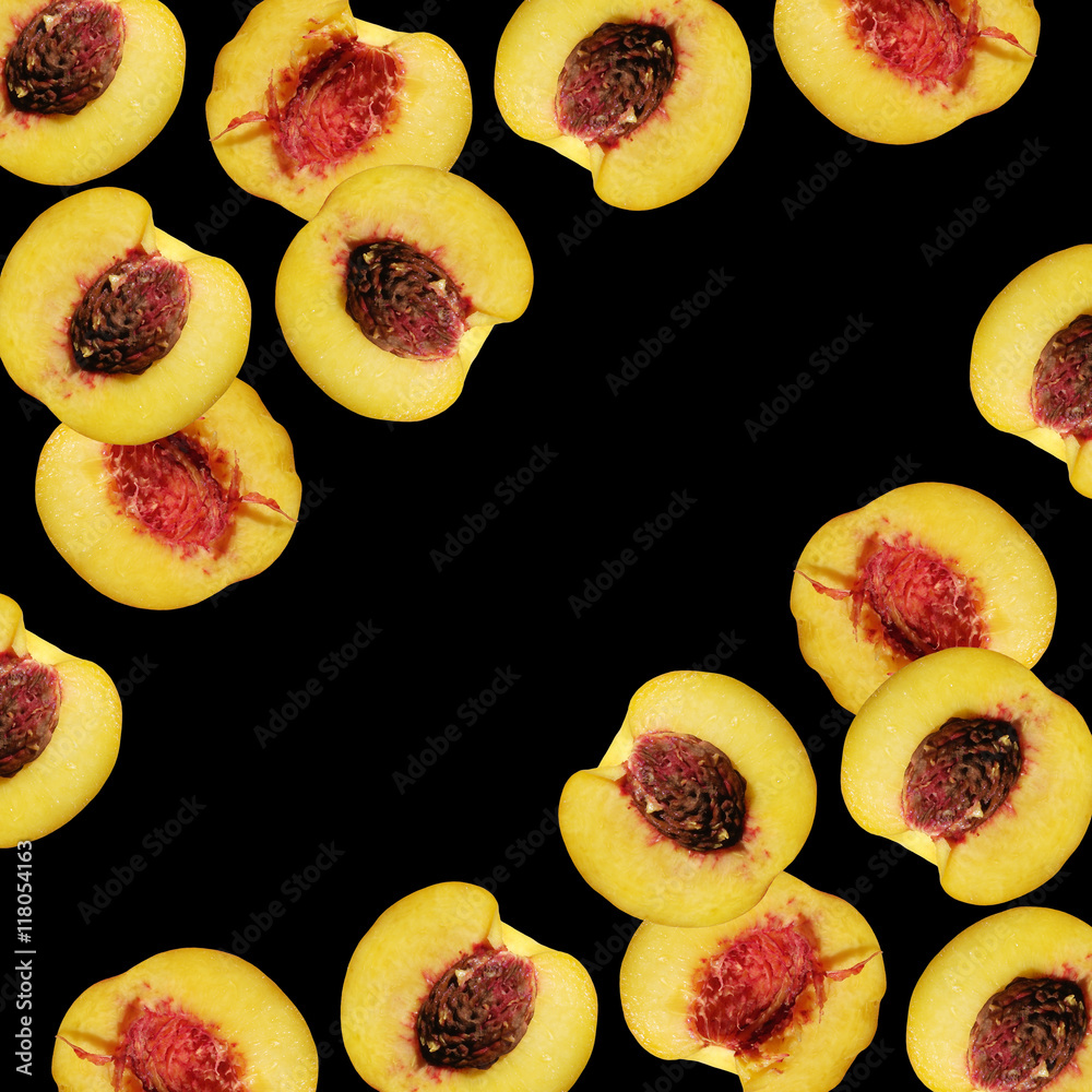 Beautiful background of peaches. Isolated Beautiful background of peaches. Isolated
