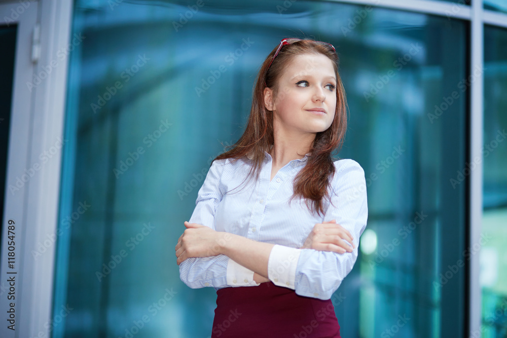 Fototapeta premium young red hair businesswoman